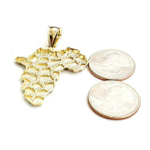 Load image into Gallery viewer, 10k yellow gold nugget Africa continent outline map pendant charm jewelry 6.5g
