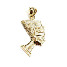 Load image into Gallery viewer, 14k solid yellow Gold Egyptian Nefertiti head queen Pendant fine jewelry 1.9g

