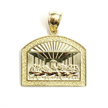 Load image into Gallery viewer, New 10k yellow gold last supper pendant charm fine gift religions jewelry 3.1g
