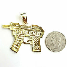 Load image into Gallery viewer, 10k yellow solid Gold automatic machine gun Pendant charm fine gift jewelry 8.9g
