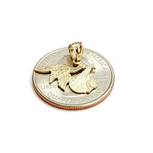 Load image into Gallery viewer, New 14k yellow Gold stork bird carrying Newborn baby Pendant fine jewelry 1.1g
