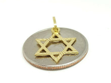 Load image into Gallery viewer, 14k yellow gold star of David Jewish Israel charm pendant religious jewelry 0.9g
