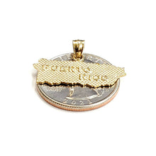 Load image into Gallery viewer, New 14k yellow gold Puerto Rico outline map pendant charm fine gift jewelry 2g
