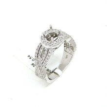 Load image into Gallery viewer, 0.54Ct Natural Diamond 14k White Gold Semi Mount halo Ring round center size 7
