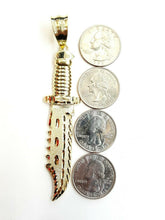 Load image into Gallery viewer, New 10k yellow Gold dagger knife Pendant charm fine gift jewelry for men 8.4g

