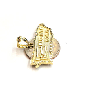 New 10k yellow gold Puerto Rico outline map pendant charm gift fine jewelry 3.7g