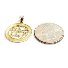 Load image into Gallery viewer, 10k yellow Gold round Sagittarius Archer Zodiac Sign Pendant fine jewelry 2.6g
