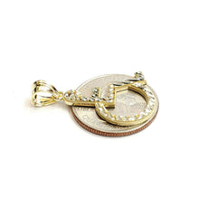 Load image into Gallery viewer, 10k yellow Gold handicap disability Pendant charm diamond cut fine jewelry 1.7g
