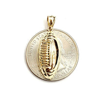 Load image into Gallery viewer, New 14k yellow Gold football ball Pendant charm fine sport jewelry unisex 3g
