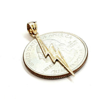 Load image into Gallery viewer, New 14k yellow gold lightning bolt pendant charm gift fine jewelry 0.6g
