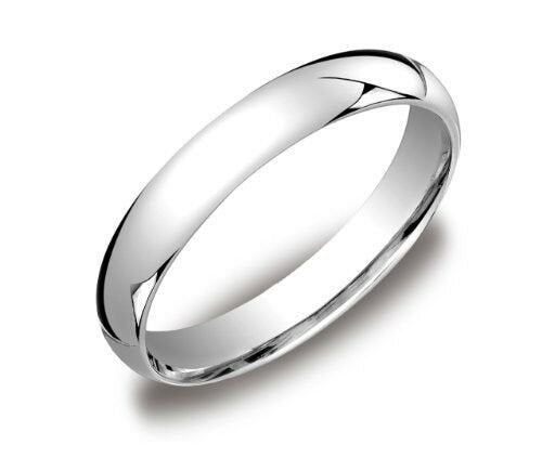 Mens Womens Solid 14K White Gold Plain Wedding Ring Band fine jewelry 4MM Size 8