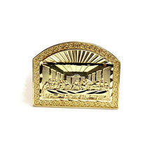Load image into Gallery viewer, 10k yellow gold last supper religious men's Ring diamond cut jewelry Size 9.5
