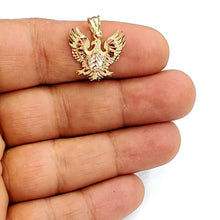 Load image into Gallery viewer, New 10k multi color Gold eagle Pendant charm diamond cut gift fine jewelry 2g
