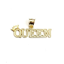 Load image into Gallery viewer, New 10k yellow Gold Queen Crown Tiara Pendant charm gift fine jewelry 1.6g
