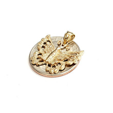 Load image into Gallery viewer, New 14k yellow Gold solid butterfly Pendant charm gift fine jewelry 2.8g
