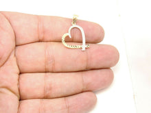 Load image into Gallery viewer, New 14k 2 color Gold heart Pendant charm fine jewelry love gift for her 1.1g
