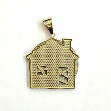 Load image into Gallery viewer, New 10k yellow gold trap house pendant charm diamond cut gift fine jewelry 2.8g
