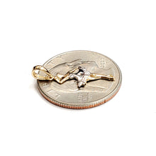 Load image into Gallery viewer, 14k two tone Gold ballerina dancer Pendant gift for her fine jewelry gift 0.8g
