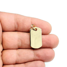 Load image into Gallery viewer, New 10k yellow Gold solid dog tag name tag Pendant charm shiny fine jewelry 4.1g
