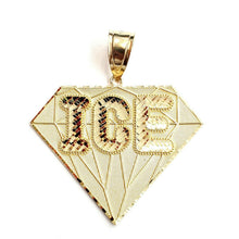 Load image into Gallery viewer, New 10k yellow Gold ICE diamond shape word Pendant diamond cut fine jewelry 9.7g
