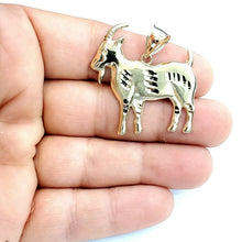 Load image into Gallery viewer, New 10k yellow Gold Goat Pendant charm diamond cut animal fine gift jewelry 4.5g
