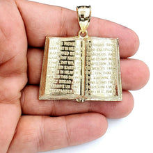 Load image into Gallery viewer, 10k yellow gold lord's prayer book our father bible verse pendant jewelry 13.5g
