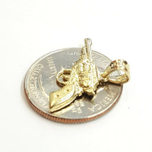 Load image into Gallery viewer, 14k yellow solid Gold handgun pistol gun Pendant charm fine gift jewelry 1.8g
