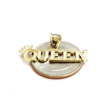 Load image into Gallery viewer, New 10k yellow Gold Queen Crown Tiara Pendant charm gift fine jewelry 1.6g

