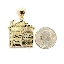 Load image into Gallery viewer, New 10k yellow gold trap house pendant charm diamond cut gift fine jewelry 5g
