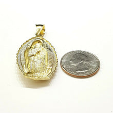 Load image into Gallery viewer, 10k gold virgin Mary Guadalupe pendant charm gift fine religious jewelry 5.3g
