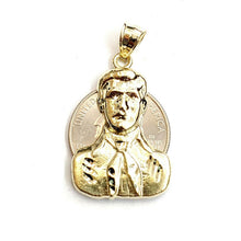 Load image into Gallery viewer, 10k yellow gold Jesus Malverde Narco saint Sinaloa pendant charm fine gift 4g
