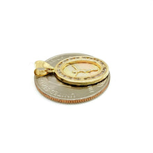 Load image into Gallery viewer, 14k tri color gold oval Jesus pendant charm cubic zirconia religious 1.2g
