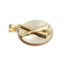 Load image into Gallery viewer, New 14k yellow Gold baseball bat Pendant charm sport game fine jewelry gift 1.7g
