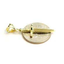 Load image into Gallery viewer, New 10k yellow Gold dagger knife Pendant charm Unisex Gift fine jewelry 2.2g
