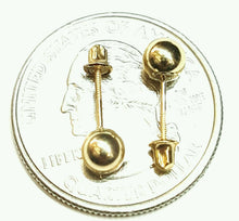 Load image into Gallery viewer, New 14k yellow Gold 5mm hollow ball earrings screw back fine gift jewelry
