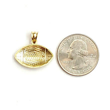 Load image into Gallery viewer, New 10k yellow Gold football Pendant charm sport fine jewelry gift unisex 1.4g
