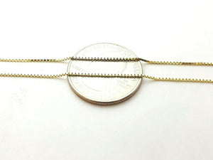 Brand New 14K Yellow Gold Square Box Chain Necklace fine gift jewelry 1.7g 18"