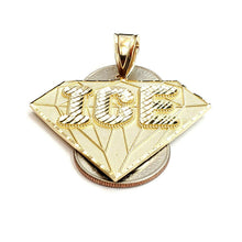 Load image into Gallery viewer, New 10k yellow Gold ICE diamond shape word Pendant diamond cut fine jewelry 9.7g
