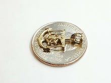 Load image into Gallery viewer, New 14k yellow Gold tiny Jesus anchor and wheel Pendant fine gift jewelry 0.7g
