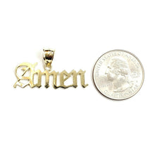 Load image into Gallery viewer, New 10k yellow Gold AMEN word Pendant charm polished shiny fine jewelry 2.5g
