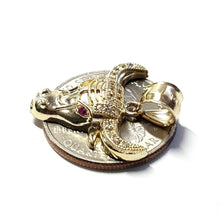 Load image into Gallery viewer, 10k yellow Gold Taurus bull zodiac Pendant charm zirconia fine gift jewelry 3g
