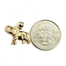 Load image into Gallery viewer, 14k yellow Gold elephant Pendant charm unisex fine gift good luck jewelry 1.3g
