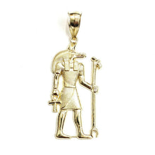 Load image into Gallery viewer, 10k yellow Gold Egypt jackal god Anubis holding Ankh Pendant fine jewelry 6.1g
