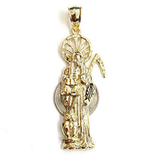 Load image into Gallery viewer, 10k yellow gold Santa Muerte holy death Pendant fine gift jewelry unisex 8.8g
