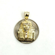 Load image into Gallery viewer, 10k yellow solid Gold Egyptian pharaoh king head Pendant fine gift jewelry 4.4g

