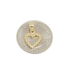 Load image into Gallery viewer, New 14k yellow Gold heart Pendant charm zirconia gift fine jewelry for her 1.2g
