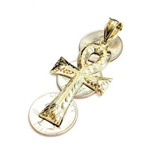 Load image into Gallery viewer, 10k yellow gold Egyptian ankh cross pendant charm fine religious jewelry 5.7g

