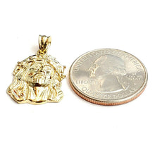 Load image into Gallery viewer, 10k yellow gold Jesus face head pendant charm fine religious jewelry unisex 2.5g
