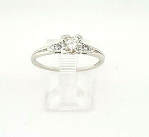 Pre-owned 0.34Ct Natural Diamond platinum Wedding Engagement Ring gift Size 7.25