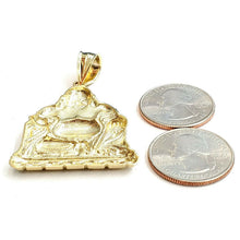 Load image into Gallery viewer, New 10k yellow gold buddha Buda Buddah pendant charm fine religious jewelry 8.9g
